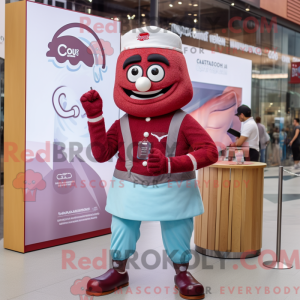 Maroon Croissant maskot...