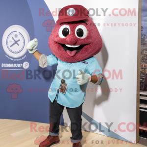 Maroon Croissant maskot...
