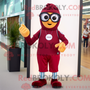 Maroon Wrist Watch maskot...