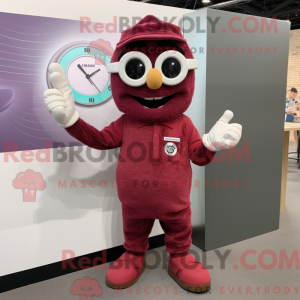 Maroon Wrist Watch maskot...