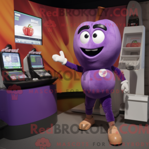 Paars Apple-mascottekostuum...