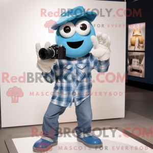 Blue Camera maskot kostume...