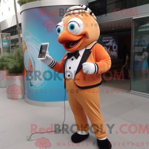Beige Clown Fish mascot...