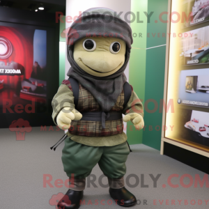 Oliven Ninja maskot kostume...
