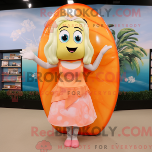 Peach Surfboard mascot...