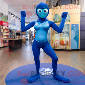 Blue Superhero mascot...