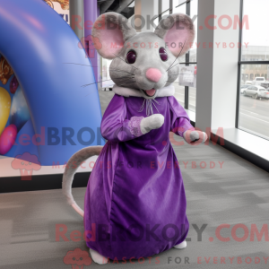 Lilla rotte maskot kostume...