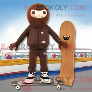 Brun skateboard maskot...