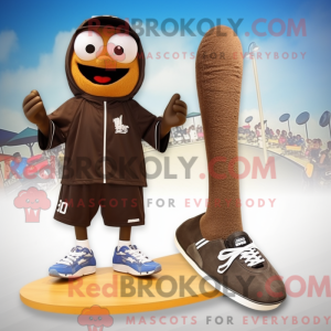 Brun skateboard maskot...