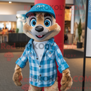 Sky Blue Meerkat mascot...