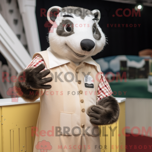 Beige Badger maskot kostume...