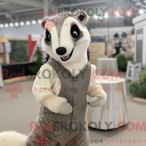 Beige Badger maskot kostume...