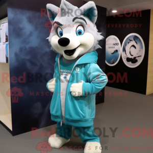 Cyan Say Wolf maskot...