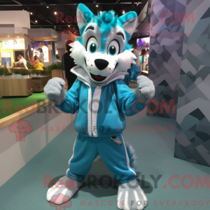 Cyan Say Wolf Maskottchen...