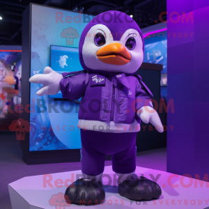 Purple Penguin mascot...