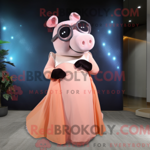 Peach Tapir-mascottekostuum...