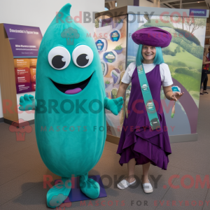 Teal Eggplant Maskottchen...