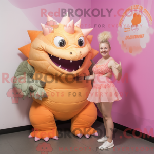 Peach Ankylosaurus maskot...