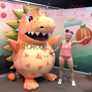Peach Ankylosaurus maskot...