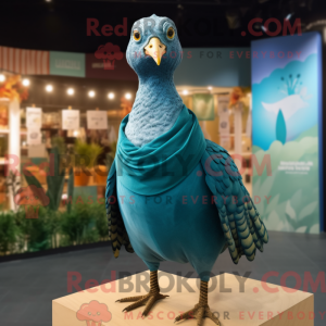 Teal Guinea Fowl mascot...