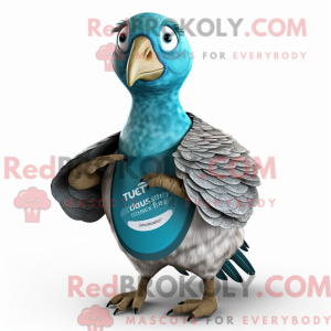 Teal Guinea Fowl mascot...