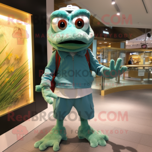 Postava maskota Teal Frog...