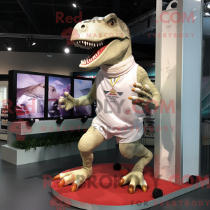 Hvid Tyrannosaurus maskot...