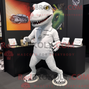 Hvid Tyrannosaurus maskot...