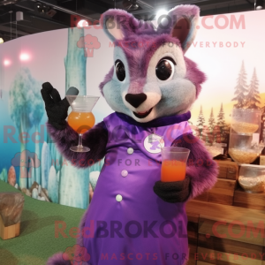 Máscara de esquilo roxo com...