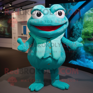 Postava maskota Teal Frog...