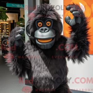 Svart orangutang maskot...