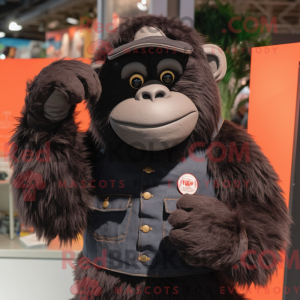 Svart orangutangmaskot...