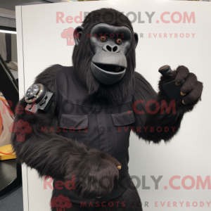 Svart orangutangmaskot...