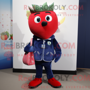 Navy Strawberry Maskottchen...