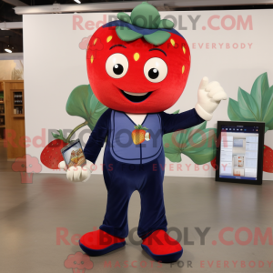 Navy Strawberry mascot...