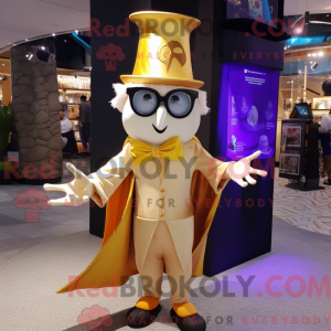 Guld tryllekunstner maskot...