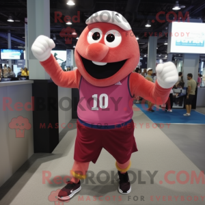 Maroon Pink mascot costume...