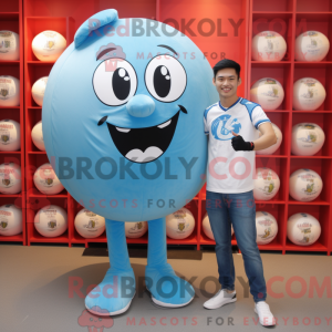 Sky Blue Rugby Ball maskot...