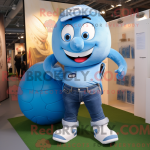 Sky Blue Rugby Ball maskot...