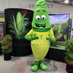 Lime grønn asparges maskot...
