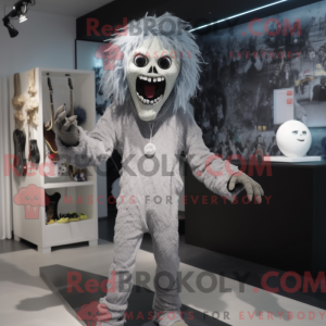 Grå Undead maskotdraktfigur...