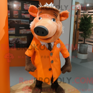 Oransje villsvin maskot...