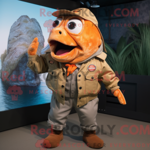 Orange Piranha maskot...