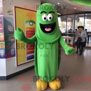 Grøn Hot Dog maskot kostume...
