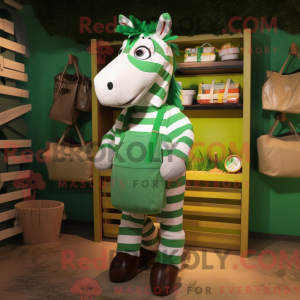 Grøn Quagga maskot kostume...