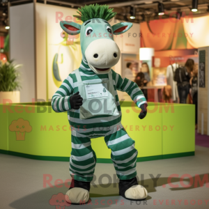 Green Quagga mascot costume...