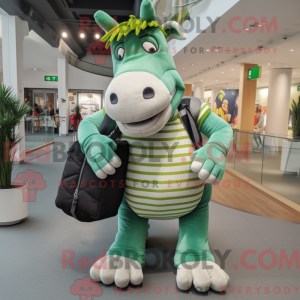 Grøn Quagga maskot kostume...