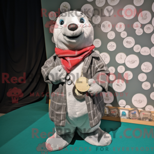 Silver Seal-mascottekostuum...