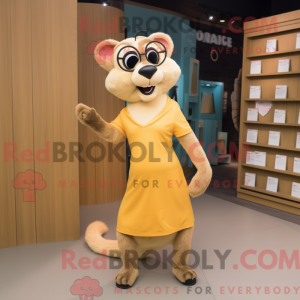 Tan Weasel maskot kostume...