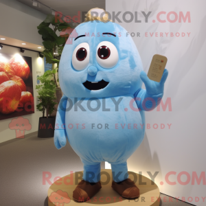 Himmelblå kartoffel maskot...